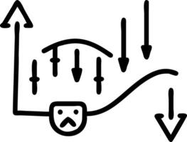 Artwork illustration cycle stock market emotions showing various feelings share market graph vector