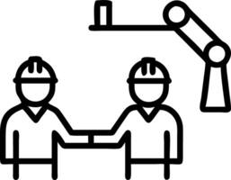 Asian engineers in safety vests and hardhats working in warehouse fixing and inspecting machinery in factory setting Set 2 vector