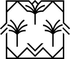 Art Deco palm leaf seamless tile pattern with geometric palm motifs and gold accents for luxurious interiors Set 2 vector