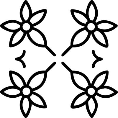 Art Deco hibiscus seamless tile pattern with symmetrical hibiscus motifs and gold accents for glamorous interiors Set 2