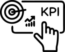 Analytics dashboard displaying Key Performance Indicators KPI with Business Intelligence BI metrics measuring achievement vs planned targets featuring person touching screen ic vector