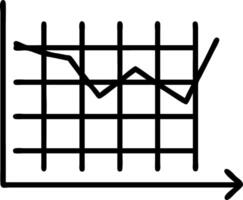 Animation red graph white grid black background vector