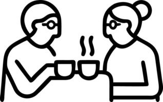An elderly couple enjoying to conversation while drinking coffee or milk together highlighting companionship and shared moments in to cozy setting vector