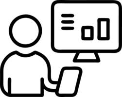 Analyst using computer and dashboard for business data analysis managing customer database gathering information for reports data science and digital marketing Set 3 vector