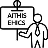 AI ethics AI law concept businessman ai ethics icon virtual screen compliance regulation standard business policy responsibility vector