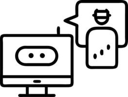 AI Chatbot system on computer mobile application using artificial intelligence to automatically respond online messages providing intelligent customer service vector