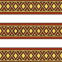 African tribal borders and masks seamless tile pattern with earthy tones and bold patterns for cultural decor vector