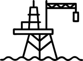 Aerial view of tall yellow structure extending over vibrant blue ocean waters showcasing industrial setting above sea vector