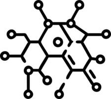 Abstract green molecular structure with glowing connections on to blurred green background depicting scientific technological themes vector