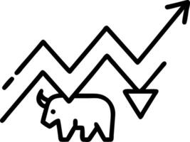 Abstract crypto bear and bull stock bull and bear market with red downward and upward trend charts on investment trading depicting pessimistic expectations Set 2 vector