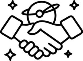 Abstract image of business handshake in glowing blue low poly particle triangle wireframe design with points lines shapes resembling planets and stars Set 2 vector