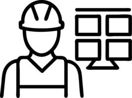 A worker in an orange safety vest and helmet monitors multiple digital screens in to control room emphasizing safety and technology in industrial environments vector