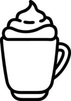 A watercolor clipart of to full pumpkin spice latte with whipped cream defined outlines representing to fall drink element isolated on white background vector