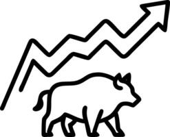 A view of to changing stock market ticker with fictional numbers illustrating bull and bear market concepts and trends vector