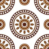 Aboriginal dot art and traditional patterns seamless tile pattern with earthy tones and cultural motifs for authentic decor vector