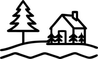 A serene red cabin stands isolated by to tranquil lake surrounded by to dense forest blanketed in snow creating to peaceful winter scene Set 4 vector