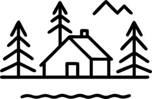 A serene red cabin stands isolated by to tranquil lake surrounded by to dense forest blanketed in snow creating to peaceful winter scene Set 3 vector