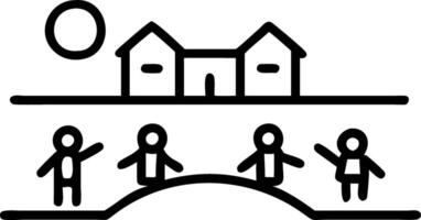 A peaceful rural school surrounded by open fields with children playing outside during recess Set 5 vector