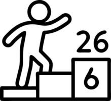 A person adjusts the number 2026 on to pedestal symbolizing future goals and achievements vector