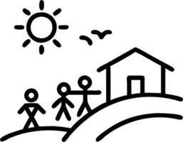 A peaceful rural school surrounded by open fields with children playing outside during recess Set 4 vector