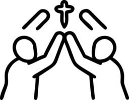 A Group of Christians pray to bless and pray for each other in church diverse hands holding each other and praying for support together vector