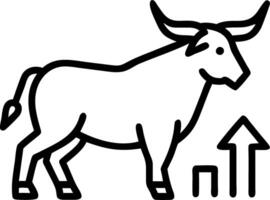 A bull standing confidently in front of detailed stock chart symbolizing bullish market sentiment positive growth stock exchange vector