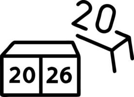 2026 finance concept flip wooden cube gray background desk start new year 2026 new project 2026 budget planning allocation concept Set 2 vector