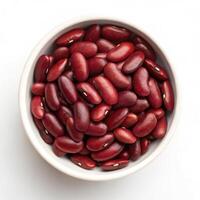Top View of Red Kidney Beans in a Bowl photo
