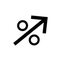 Percent up line icon isolated on white background. vector