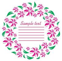 Frame with flowers. vector