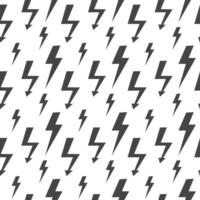 Lightning bolt pattern. Abstract thunder background. Black and white seamless print vector