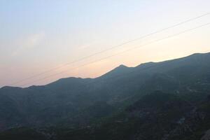 A view of a mountain range photo