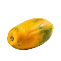 Fresh whole ripe papaya with smooth skin and vibrant yellow-orange hue, ideal for capturing the freshness of tropical fruits and healthy eating png
