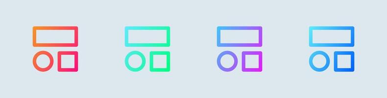 Grid line icon in gradient colors. Application signs illustration. vector