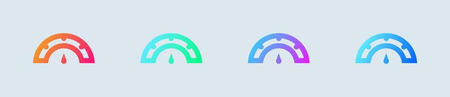 Four different colored arrows are shown in different shapes vector