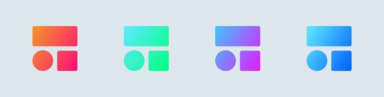 Grid solid icon in gradient colors. Application signs illustration. vector