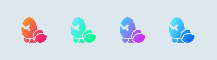 Four colorful, abstract shapes are shown in a row vector