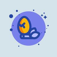 An egg with a broken shell and a broken egg inside vector