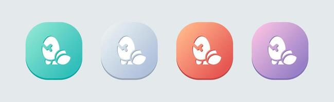 Four different colored buttons with different animals on them vector
