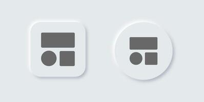 Grid solid icon in neomorphic design style. Application signs illustration. vector