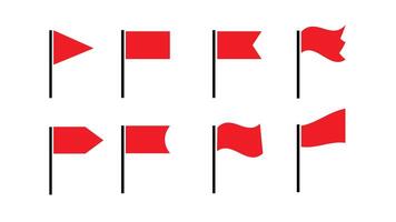 Collection of Red Flag Designs in Various Shapes and Styles vector