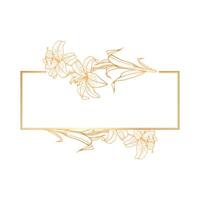 Gold frame with flowers vector