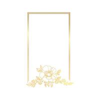 Gold frame with flowers on a white background vector