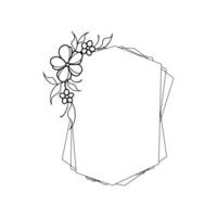 A black and white drawing of a flower vector