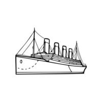A drawing of a ship on a white background vector