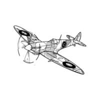 A drawing of a plane with propellers vector