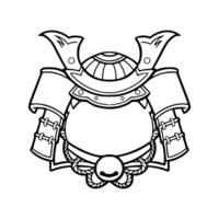 A samurai helmet with a sword and shield vector