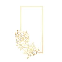 Gold frame with flowers on it vector