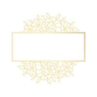 Gold floral frame with a blank space for text vector