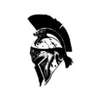A black and white drawing of a spartan helmet vector